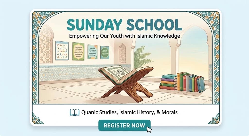 Illustration of a masjid skyline